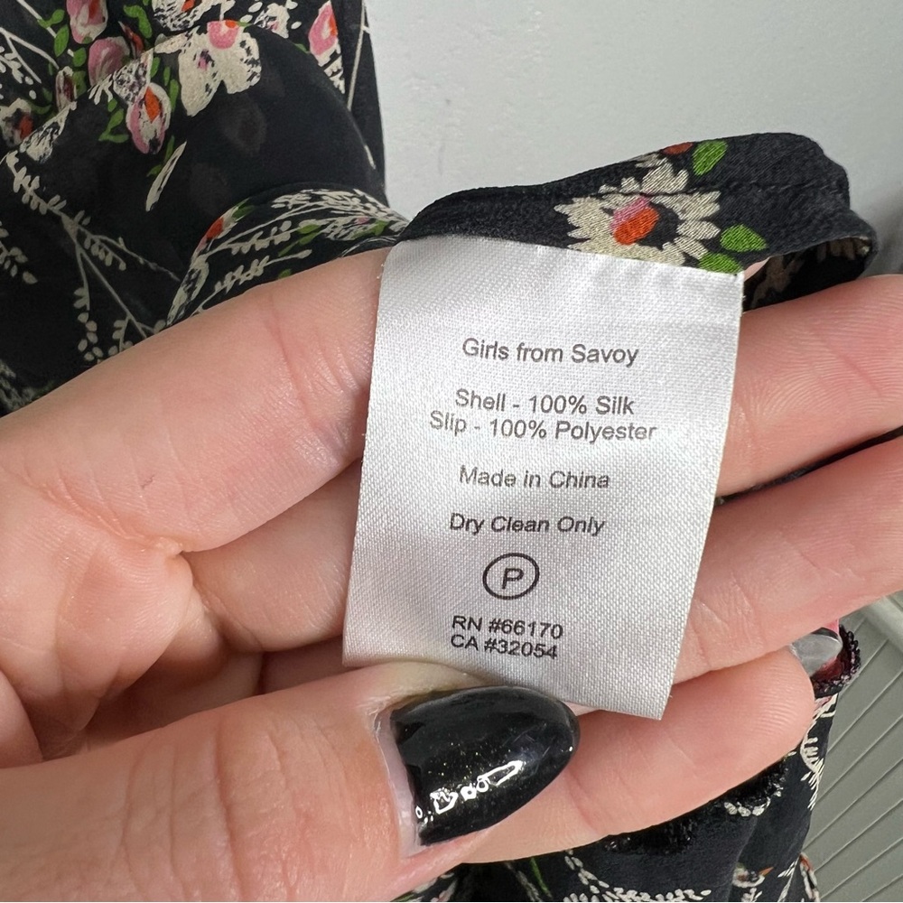 Anthropologie Black Floral Midi Dress - Picture 8 of 11